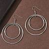 Electroplated 304 Stainless Steel Flat Round Dangle Earrings EJEW-Z129-09P-2