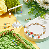 12Pcs Round Stripe Resin Pendant Stitch Markers HJEW-AB00724-5