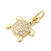 Brass Pave Clear Cubic Zirconia Pendants KK-G554-08A-G-2