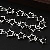304 Stainless Steel Star Link Chain Necklaces for Women Men NJEW-A043-05P-3