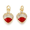 Brass Micro Pave Cubic Zirconia Pendants KK-N265-12G-1