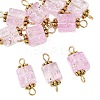 10Pcs Transparent Crackled Glass Cube Connector Charms PALLOY-JF03946-1