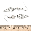 304 Stainless Steel Rhombus Dangle Earrings EJEW-Z129-10P-5