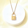 304 Stainless Steel Rolo Chain Pendant Necklaces NJEW-S444-01G-10-5