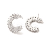 Rack Plating Brass Micro Pave Cubic Zirconia Stud Earrings for Women EJEW-H091-37P-1