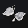 Natural Quartz Crystal Heart Pendants G-H073-03P-15-2
