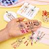 8Pcs 4 Colors Alloy Woven Net/Web with Gemstone Pendants Decorations HJEW-TA0001-30-5