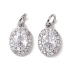Brass Micro Pave Clear Cubic Zirconia Charms KK-K360-17P-1