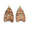 Brass & Natural Gemstone & Cubic Zirconia Pendants GG-CBAD360-20G-02-1