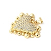 Brass Micro Pave Clear Cubic Zirconia Pendants ZIRC-I071-03G-02-2