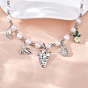 Brass Micro Pave Clear Cubic Zirconia Beaded Necklaces NJEW-Z059-05P-5