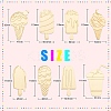 80Pcs 8 Styles Unfinished Wood Cabochons WOOD-CJ0001-75-2
