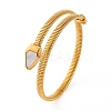 Ion Plating(IP) 304 Stainless Steel Cuff Bangles for Women BJEW-D048-09G-1