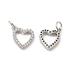 Brass Micro Pave Clear Cubic Zirconia Charms KK-E068-VB173-1