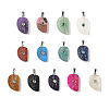 Natural & Synthetic Mixed Gemstone Carved Pendants G-P599-04P-1