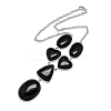 Natural Obsidian Necklaces NJEW-C049-01C-P-1