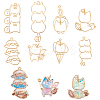 8 Styles Alloy Open Back Bezel Animal Theme Pendants PALLOY-AR0001-17-1