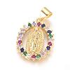 Brass Micro Pave Cubic Zirconia Pendants X-KK-I657-32G-A-2