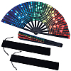 2Pcs PVC & Cloth Folding Fans AJEW-NB0008-99-1