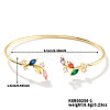 Elegant Brass Cubic Zirconia Leaf Cuff Bangles for Women VL7639-1-1