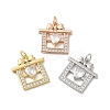 Brass Cubic Zirconia Pendants KK-K349-22-1