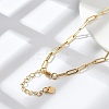 Ion Plating(IP) 304 Stainless Steel Paperclip Chain Necklace NJEW-D045-14G-1