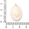 Printed Natural Cowrie Shell Pendants STAS-Z168-03G-07-3