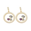 Brass Micro Pave Cubic Zirconia Pendants KK-H441-33G-2