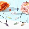 DIY Natural & Synthetic Gemstone Bullet Pendant & Waxed Cord Pendant Necklace Making Kit DIY-FS0008-45-9