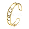 Word LOVE Hollow Carved Cubic Zirconia Cuff Bangle BJEW-D448-14G-RS-1