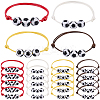 24Pcs 4 Colors Adjustable Waxed Nylon Thread Braided Beads Bracelets BJEW-GF0001-33-1
