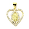 Rack Plating Brass Micro Pave Clear Cubic Zirconia Pendants KK-B091-21G-07-1