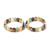 Oval Natural Pyrite & Green Aventurine & Tiger Eye & Quartz Crystal Beads Stretch Bracelets for Unisex BJEW-Z149-05B-4
