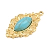 Bohemian Style 304 Stainless Steel with Synthetic Turquoise Pendants LS-STAS-G381-02G-02-2