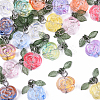 20Pcs 10 Colors Glass Pendants PALLOY-YW00082-3