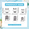 18Pcs 3 Styles Stainless Steel Flat Blank Shoe Clips FIND-LP0008-56-2