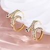 Brass Cubic Zirconia Hoop Earrings EJEW-Q014-39G-1