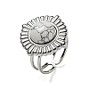 Flat Round 304 Stainless Steel Open Cuff Rings STAS-Z060-11P-2