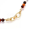 Natural Pearl & Agate & Crystal Round Beaded Necklaces NJEW-N056-01G-3