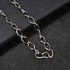 304 Stainless Steel Teardrop Link Chain Necklaces for Women Men NJEW-A058-02GP-1