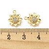 Brass Micro Pave Clear Cubic Zirconia Charms KK-H460-24G-3