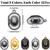 60Pcs 5 Colors Tibetan Style Alloy Hat Pendants FIND-SC0010-86-2