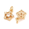 Brass Micro Pave Cubic Zirconia Charms CU-CBAA6E8-05G-02-2