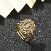 Virgin Mary Theme Clear Cubic Zirconia Finger Rings RJEW-G337-02G-07-1