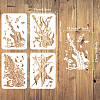 4Pcs 4 Styles PET Hollow Out Drawing Painting Stencils DIY-WH0394-0078-2