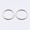 Anti-Tarnish Rhodium Plated 925 Sterling Silver Round Rings STER-F036-03P-1x6-2