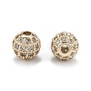 Brass Micro Pave Clear Cubic Zirconia Beads LS-ZIRC-D274-02G-01-2
