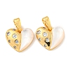 Brass Micro Pave Clear Cubic Zirconia Pendants KK-P275-16G-1