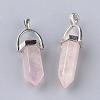 Natural Rose Quartz Double Terminated Pointed Pendants G-S240-13-1