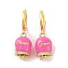 Bell Brass & Enamel Hoop Earrings for Women EJEW-U015-25G-3